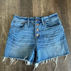 Madewell Cut Off Denim Shorts Button-Front size 28